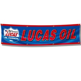 ENMOON Lucas Oil Flag Banner (2X8Ft,150D Poly, HD Printing) Racing Motor Banner For Garage Man Cave Decor