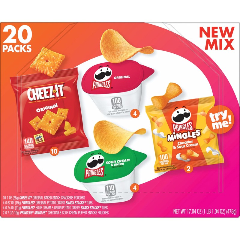 Cheez-It and Pringles Snacks, Grab and Go, Variety Pack, 17.04oz