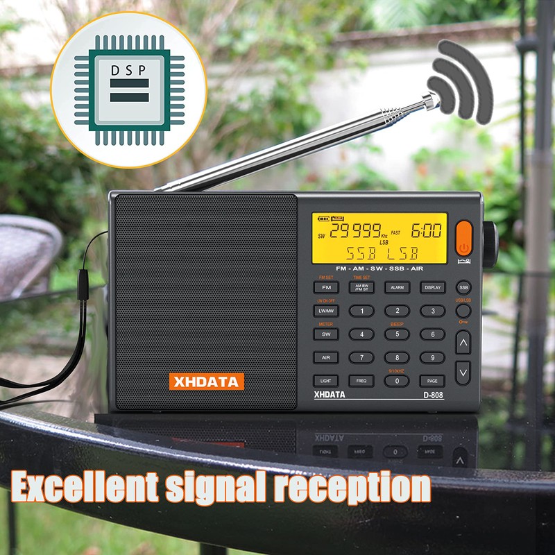XHDATA D-808 Portable Digital Radio FM SW MW LW SSB
