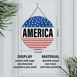 America Welcome Sign, America Patriotic Decor for Front Door, 4th of July Decoration for Front Door, Memorial Day Decoration for Home Office