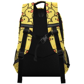 ALAZA Teens School Backpack Cute Yellow Duck Pattern Laptop Backpack with Reflective Strap, Travel Backpack Casual Daypack for Elementary Primary middle Bookbag