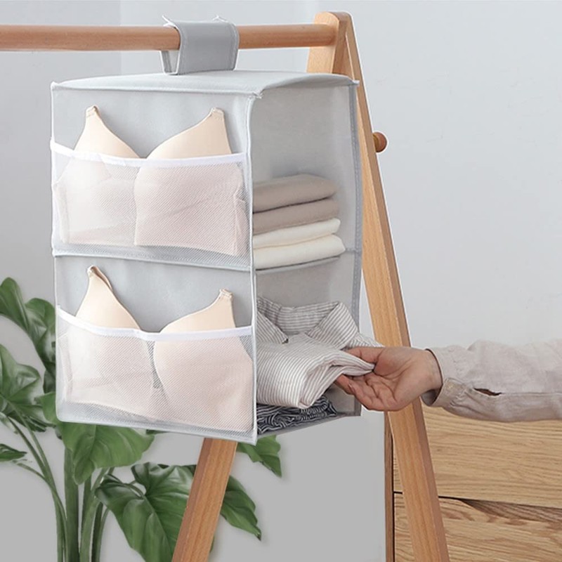 XiXiRan Hanging Wardrobe Organiser, Wardrobe Organiser, 2 Compartments, Wardrobe Organiser,