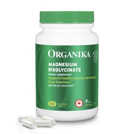 Organika Magnesio Bisglicinato – 120 Cápsulas Vegetales – Suplemento Alimenticio para Adultos, Non-GMO, Libre de Gluten y Lácteos