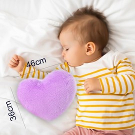 Gohytal Heart Cushion, Purple Plush Cushion, Heart-Shaped Cushion, Cuddly Cushion, Fleece Plush Love Decorative Cushion, Decorative Cushion, Plush Soft Cushion Decoration for Children for Living Room,