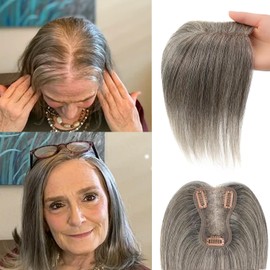 Hair Toppers for Women Real Human Hair Toppers for Women with Thinning Hair Remy Toppers Hair Pieces for Women Human Hair clip on 100% Human Hair Toppers (hui)