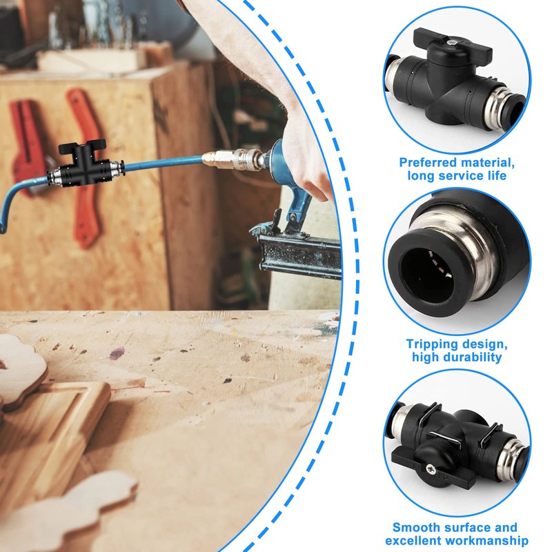 Nizirioo 8 mm Pneumatic Connector, Pack of 5 Pneumatic Valve