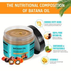 100% Pure Raw Batana Oil for Hair Care Batana Oil from Honduras Repair Hair Unrefined and Organic Hair Oil Natural Batana Hair Masks for All Hairs Tpyes in Men & Women (4.23OZ)