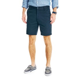 Nautica Men's Classic Fit Flat Front Stretch Solid Chino 8.5" Deck Shorts, True Navy, 40