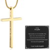 HZMAN To My Daughter, Philippians 4:13 Bible Verse Gold Cross