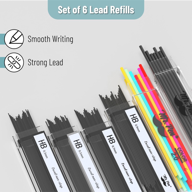 Mr. Pen- Metal Mechanical Pencil Set, 5 Sizes, 0.3, 0.5,