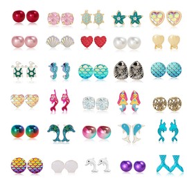 18K Gold Plated Earrings Pearls Studs Earrings for Women