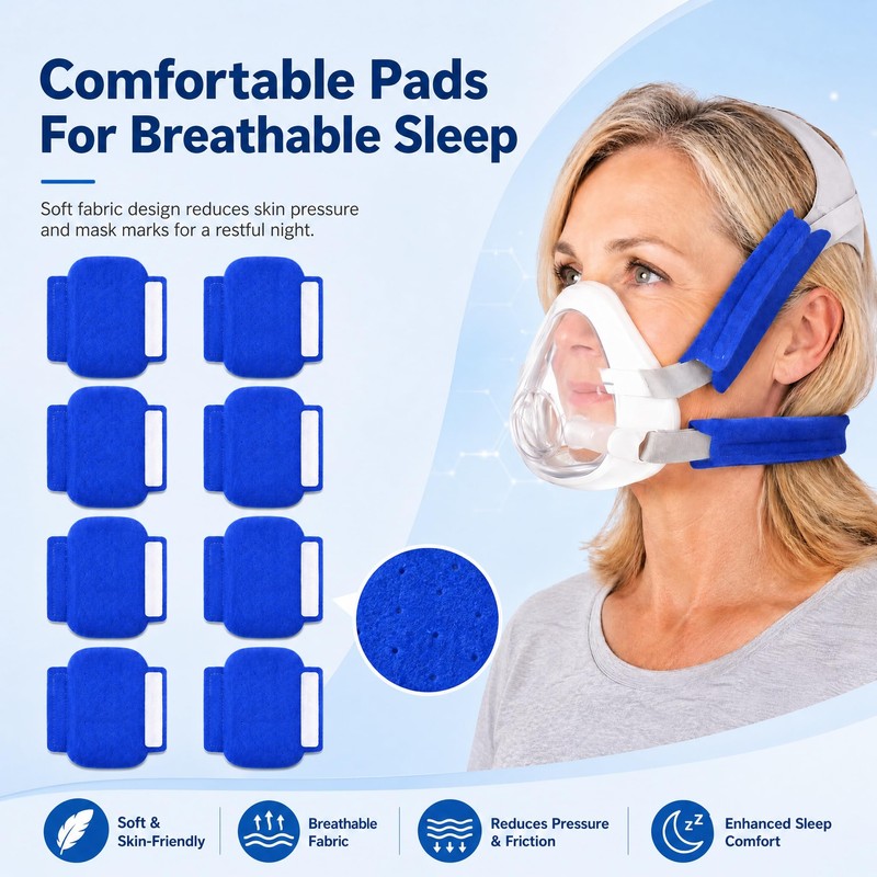 8 Pack CPAP Strap Covers - Soft Fleece Headgear Cushions