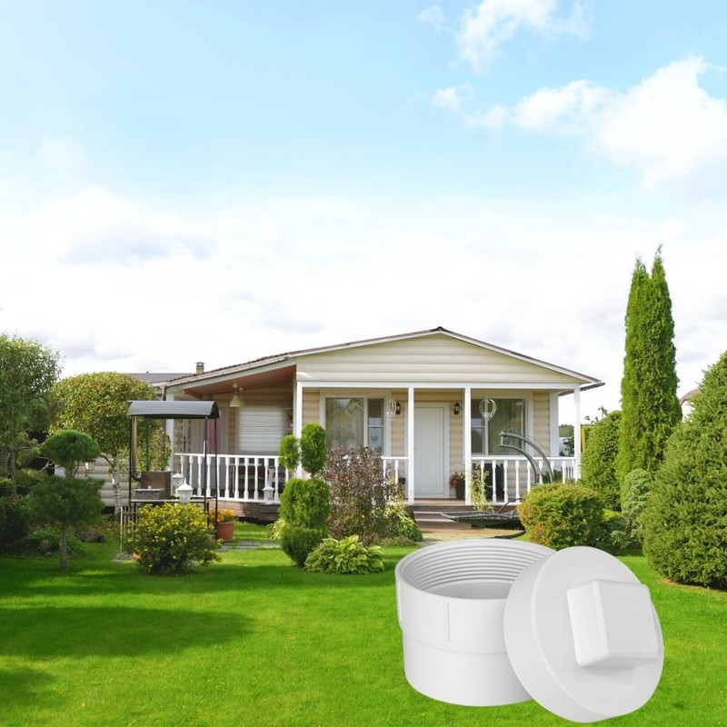 6 Inch PVC DWV Female Sewer Cleanout Cap Adapter with