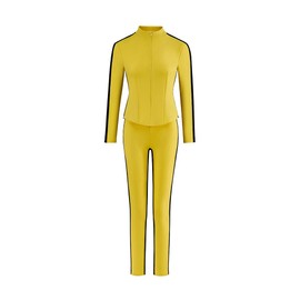 WHLVBO Women's Kill Bill Cosplay Beatrix Kiddo The Bride Costume Yellow Uniform Tracksuit Sports Set Casual Sweat Suit (M)