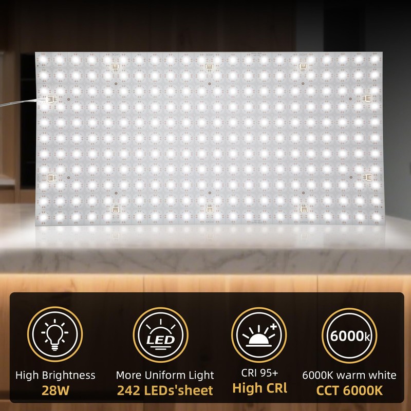 Dreamtrue 4PCS LED Backlight Sheet, 36W 6000K White Light Board,Bendable&Cuttable
