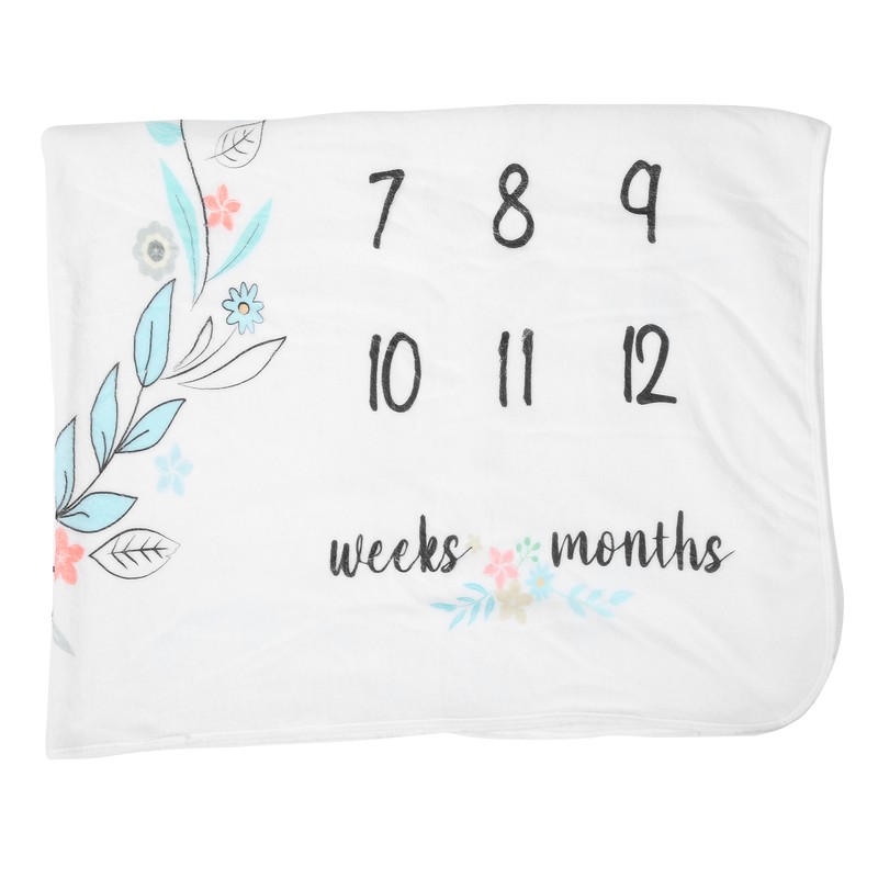 Flannel Baby Monthly Milestone Blanket Infant Growth Memory Blanket Photography