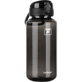 Fanhaw 32 Oz Clear Tritan Water Bottle with Chug Lid, BPA-free, Wide Mouth, Leak Proof - for Gym, Travel, Home, School, Office (Black)