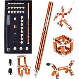 Waksox Fidget Pen Cool Pen - Gift for Teenager Boys and Girls 8 9 10 11 12 13 14 15 Years Old Teen Friends Decompression Fidget Toy Metal Ballpoint(Orange)