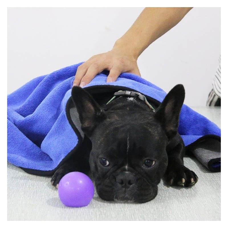 Ultra-Absorbent XL Dog Towel – 140x70cm Soft Coral Fleece Microfibre,
