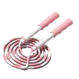 Segmented Skipping Rope, Adjustable, Detangled, Beaded, Flexible PP Plastic Skipping Rope for Kids (Pink) Skipping Ropes