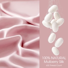 WLOSJ 100% Silk Pillow Cases 2 Pack King Size Mulberry Silk Pillowcase for Hair and Skin Highest Grade 6A Silk Soft Breathable Cooling with Hidden Zipper Set of 2, Pink