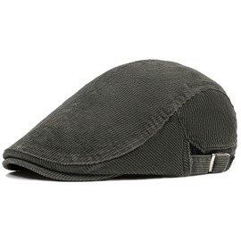 Ptduabenlu Mens Corduroy Newsboy Cap Ivy Cabbie Driving Beret Hat Flat Cap for Women Army Green