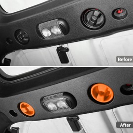 Hoolcar Hardtop Top Hard Panel Mounting Screw Knob Cover Interior Accessories Compatible with Jeep Wrangler JK JKU 2007-2017, Orange, 2PCs