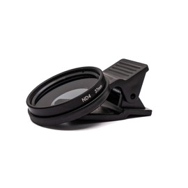 SYSTEM-S ND4 Lens 37mm Neutral Density Grey Filter with Clip for Smartphones in Black