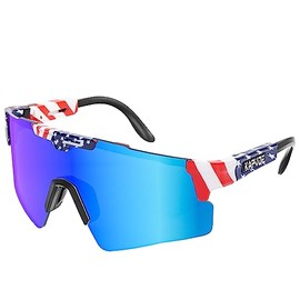 KAPVOE Polarized Cycling Sunglasses UV400 Protection for Men Women, Sports Glasses for Youth Baseball Softball Golf Running Driving Windproof Goggles Adjustable Temple 08