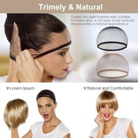 Cubierta para Pelucas, 4 Pcs Gorra de Red Transpirable y Elástica para Pelucas, Gorra de Peluca Ligera, Ligera y Natural, Lavable y Reutilizable, para Uso Diario, Halloween, Cosplay (D)