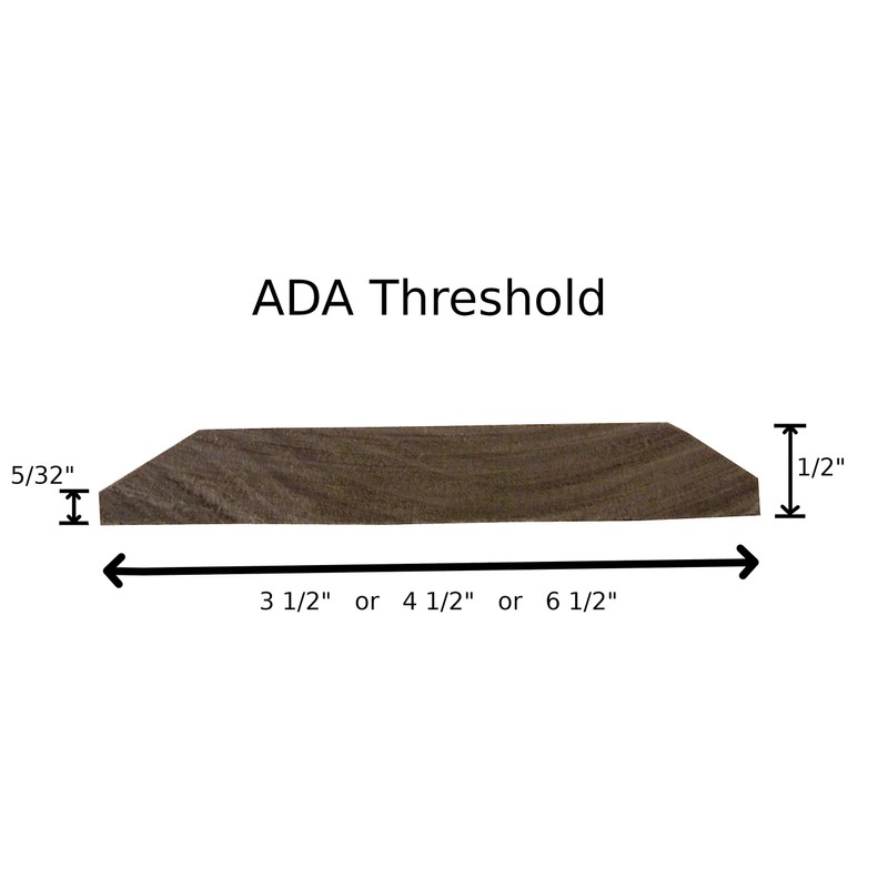 ADA Compliant- ASH 1/2 inch Height Interior Solid Wood Threshold-
