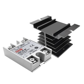 Aracombie Solid State Relay, SSR-40AA AC to AC, 80-250V to AC 24V-380V, Temperature Controller, Single Phase SSR+Heat Sink