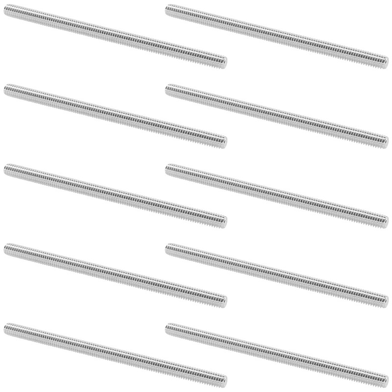 10 PCS M6 x 100mm 304 Stainless Steel Fully Threaded