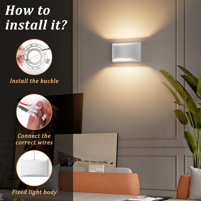 Aipsun 4 Pack Aluminum Modern Indoor LED Wall Sconce Hardwired