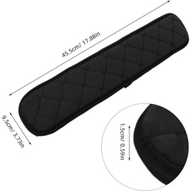 Almohadillas para Reposabrazos de Silla 45x10 Cm Negras con Correas Ajustables, Fundas Acolchadas de Felpa para Apoyabrazos de Oficina y Estudio, Cojines Ergonómicos