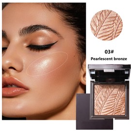 KARLOR Contouring Palette Powder Glow Contour Powder Ashy Bronzer Powder with Shimmer Face Contours Highlighter Makeup Contouring Glow Makeup for a Defined Face Shape (03# Mother of Pearl Bronze)