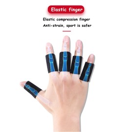ONTYZZ Finger Support 10 Pcs Sport Finger Protectors Stretchable Finger Protective Finger Guard Support for Sports and Arthritis Finger Sleeve Support Protection Black