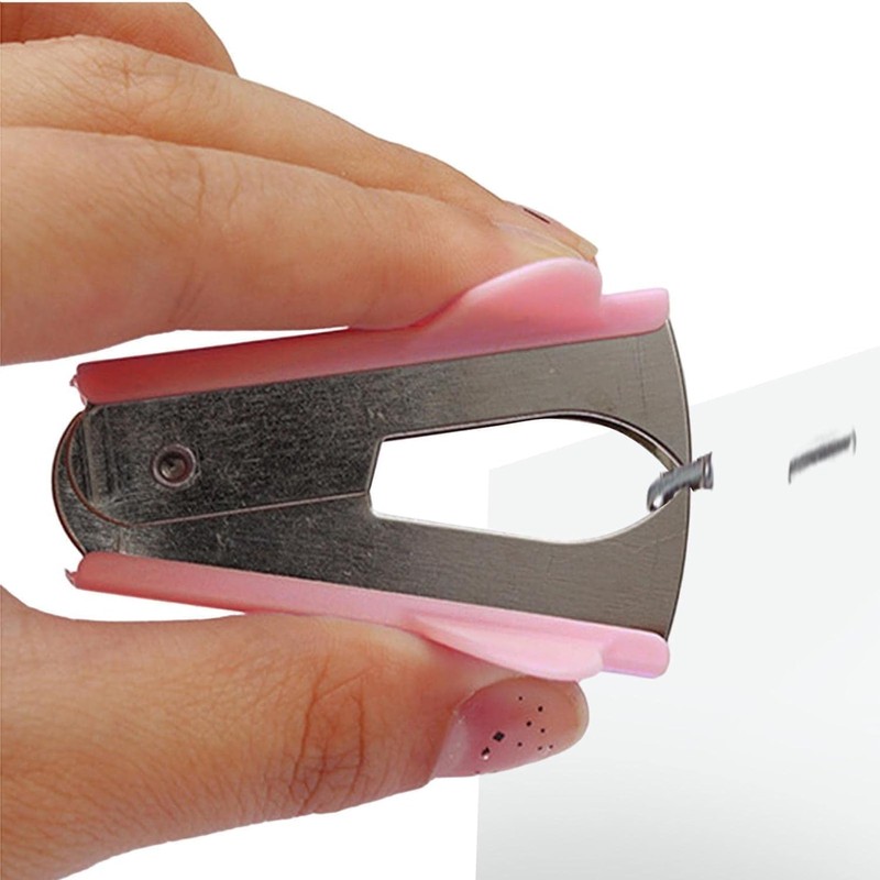 Pink Staple Remover Tool with Non-Slip Handle, Professional Grade for