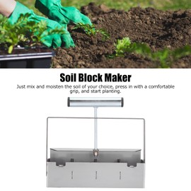 Ejoyous Earth Baler Press with 4 Grids, Manual Soil Blocker, Soil Press, Propagation, Soil Compactor, Through Sieve for Seedlings, Greenhouse Plant Growing Tool