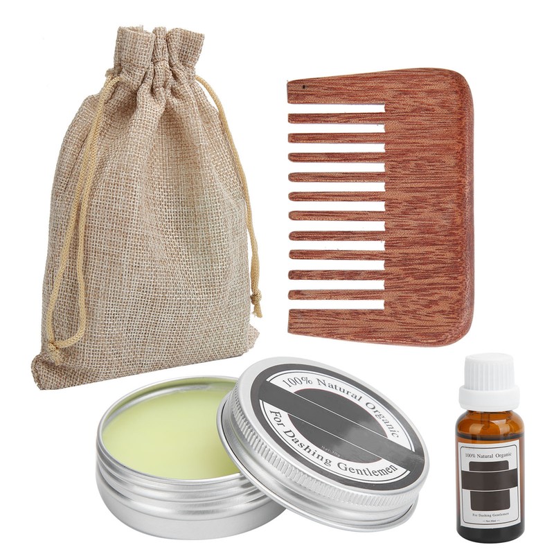 LANTHOME Men Beard Grooming Kit Mustache Beard Nourishing Styling Oil