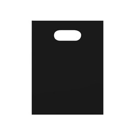 SSWBasics Small Low Density Black Plastic Merchandise Shopping Bags with Die Cut Handles - 9" x 12" - Pack of 100 - Perfect For Retail, Gifts, Trade Shows and More