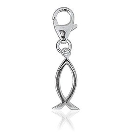 Chili Creative® Charm Astro Pendant Fish 15 mm 925 Sterling Silver for Bracelet Chain Lucky Charm Talisman Zodiac Sign, Metal, No Gemstone
