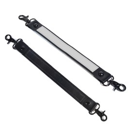 UAYESOK Reflective Anti-Sway Strap for Walkie Talkie Pouch, Police Firefighter's Heavy Duty Radio Strap/Belt Holder Compatible with Two Way Radio Case, Black Leather.