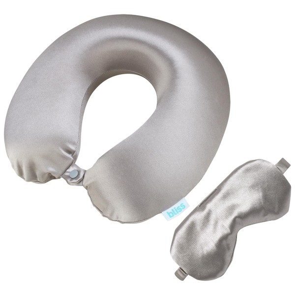 Bliss Sateen Neck Pillow Set - High-Density Memory Foam Travel