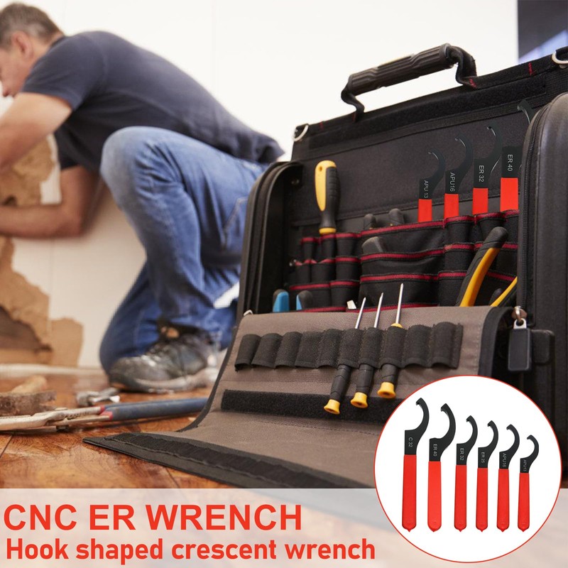 BAIFULAI 6 Piece Hook Wrench Set, 6 Sizes C-Shaped Wrench