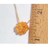 MEI BALTIC AMBER 3MM BEADS WOVEN BALL PENDANT W/16" GF