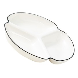 Alipis 3-Grid Ceramic Dinner Plate Adult Size Divided Plate Separator Plates for Salad Dessert and Main Dishes