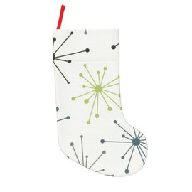 YETTA YANG Mid Century Modern 50s 60s White Pot Dot 18 Inches Christmas Stocking Large Stocking Bags Hanging Socks for Christmas Decor Decorations