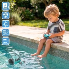 ColorBaby Speed & Go 39731 - Submarino radiocomandato, rotazione a 360°, include luce, telecomando subacqueo, portata 25 metri, velocità 15 km/h, giocattolo per bambini di 4 anni