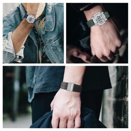 Hearkent Waterproof 20mm Silicone Watch Strap with Adjustable Buckle, Sports Watch Band for Men (BLUE)